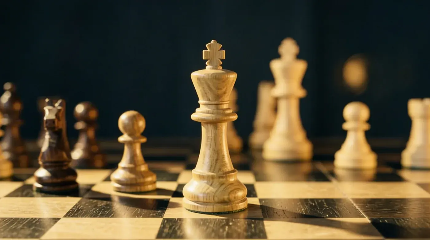 Piezas de ajedrez representando estrategia en gestión